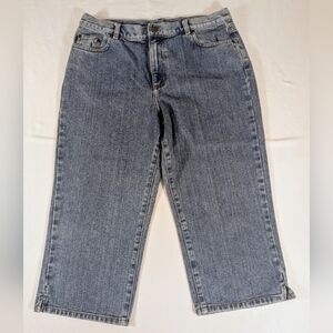 Lauren Jeans Co. Ralph Lauren Women's Blue Straight Leg Denim Capris Size 14